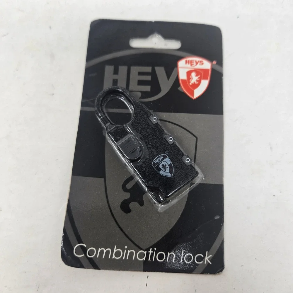 Heys Black 3-Digit Resettable Combination Luggage Lock Travel Accessory New